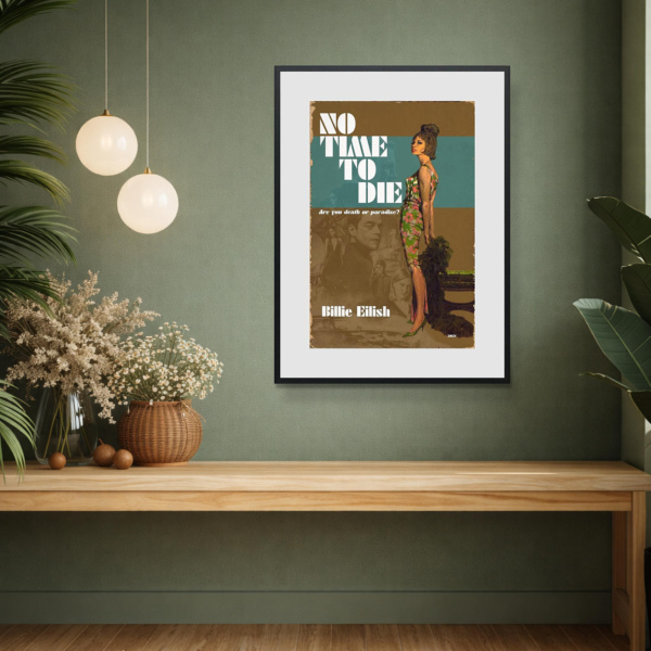 2021 – No Time To Die by Linda Charles, limited edition print, in room