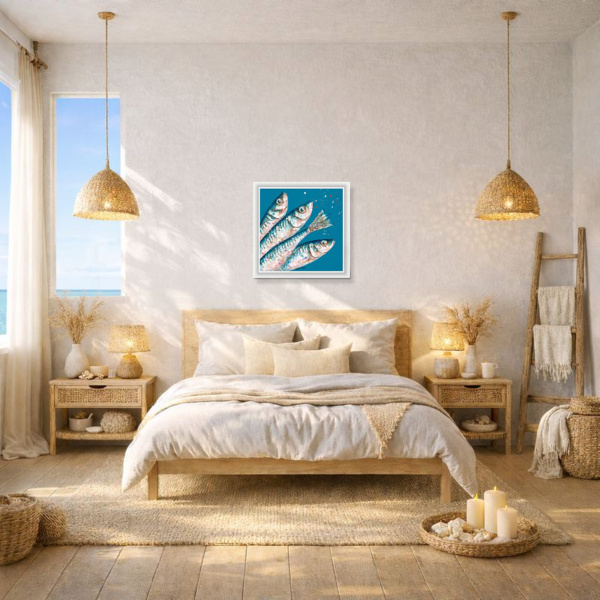 Four Sardines (Limited Edition) by Giles Ward, limited edition print, in room