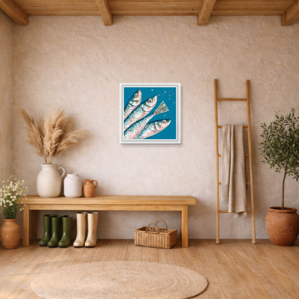 Four Sardines (Limited Edition) by Giles Ward, limited edition print, in room