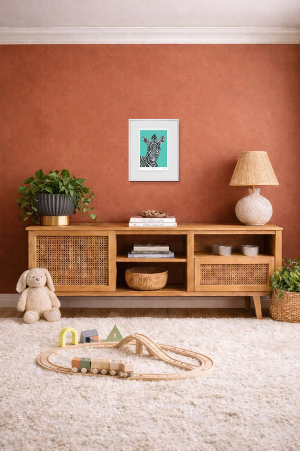 Stripey Wonder by Amy Louise, limited edition print, in room