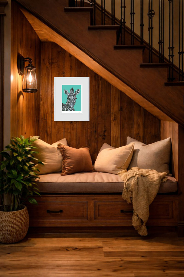 Stripey Wonder by Amy Louise, limited edition print, in room