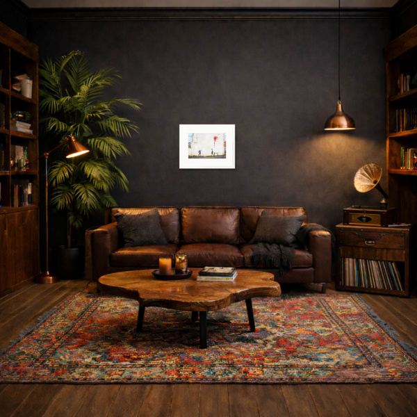 Good Shot! by Chris Ross Williamson, limited edition print, in room