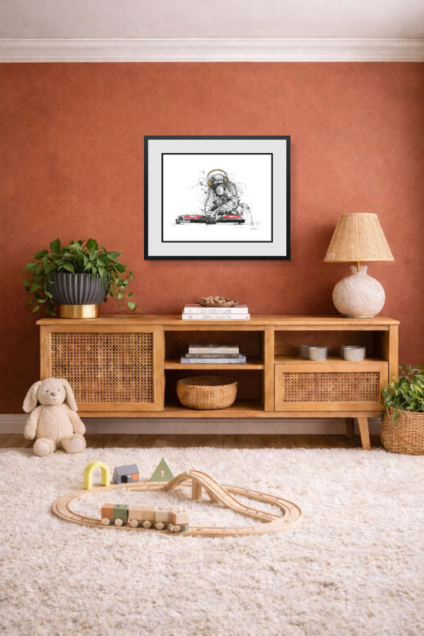 DJ Man Cub II by Scott Tetlow, limited edition print, in room