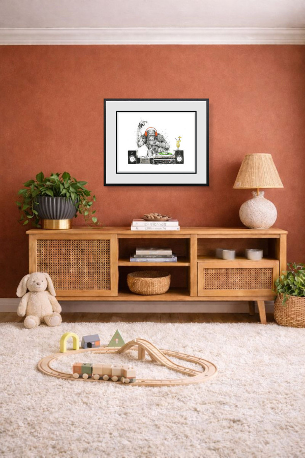 DJ Man Cub III by Scott Tetlow, limited edition print, in room