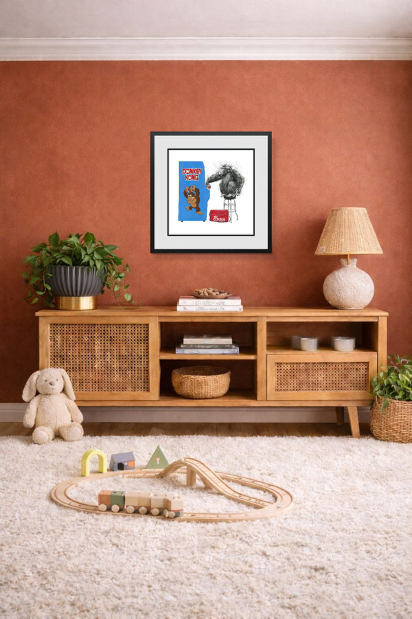Donkey Kong by Scott Tetlow, limited edition print, in room