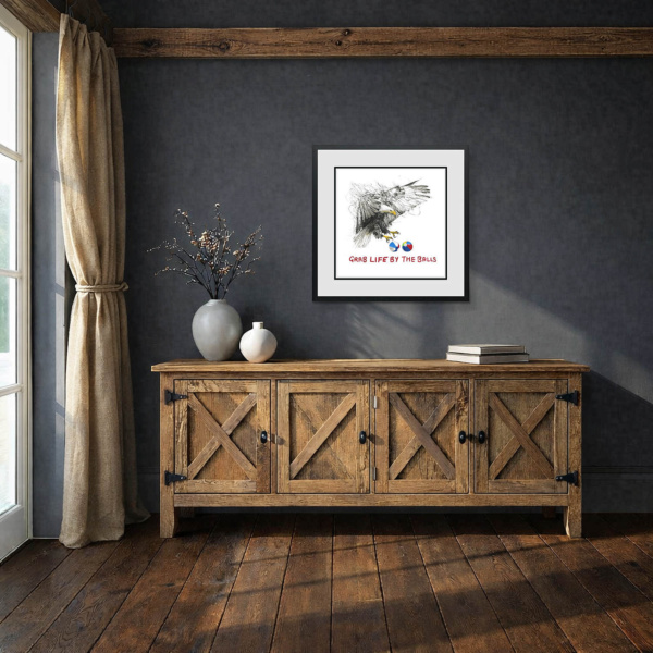Grab Life By The Balls by Scott Tetlow, limited edition print, in room