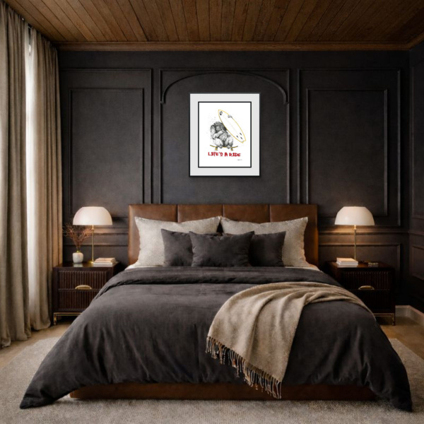 Life’s A Ride by Scott Tetlow, limited edition print, in room