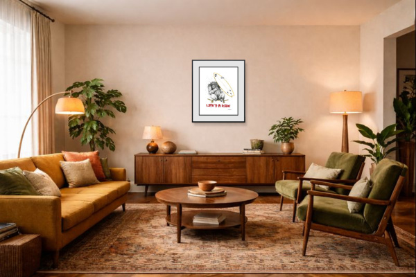 Life’s A Ride by Scott Tetlow, limited edition print, in room