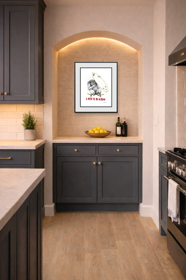 Life’s A Ride by Scott Tetlow, limited edition print, in room
