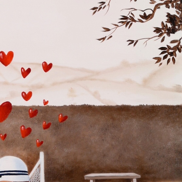 You Had Me At Love Commission by Michael Abrams, original painting, detail