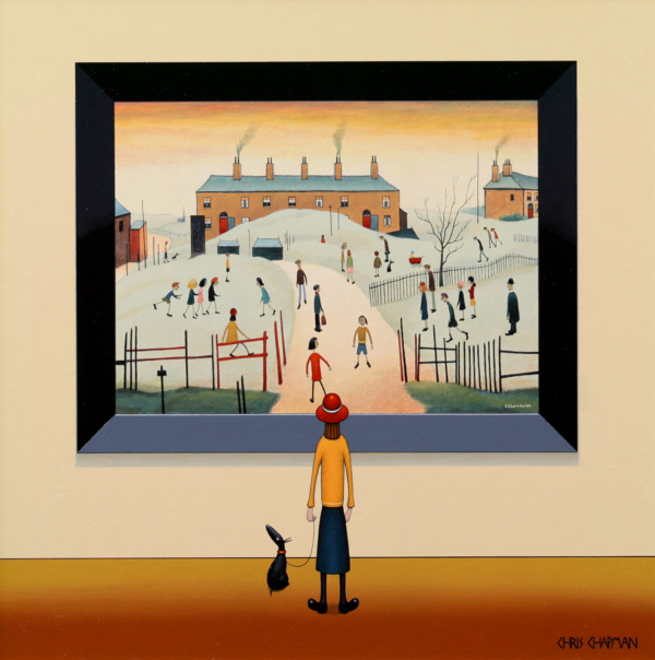 Sundown On The Common – L.S. Lowryish by Chris Chapman, original painting