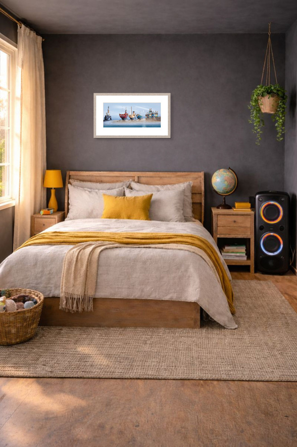 Durdle Trio by Gary Walton, limited edition print, in room