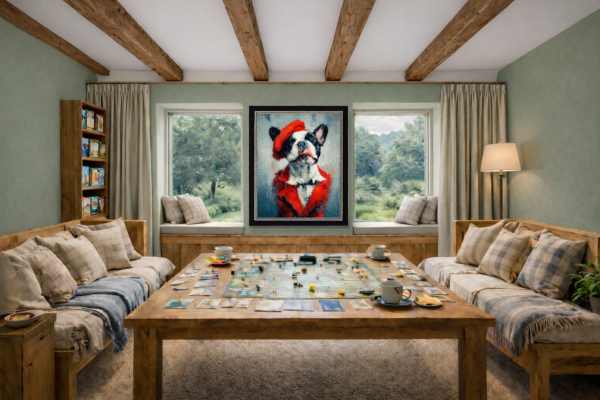 French Kiss (Large AP) by Boid, limited edition print, in room