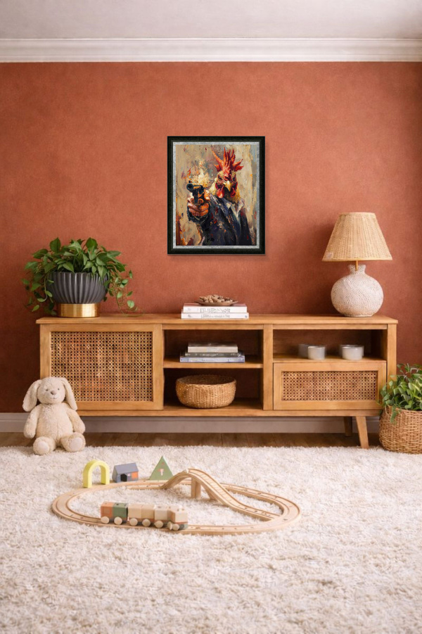 Cock Shot by Boid, limited edition print, in room