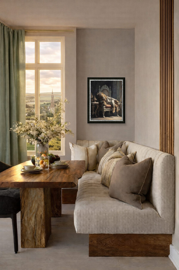 Just Lion Around by Boid, limited edition print, in room