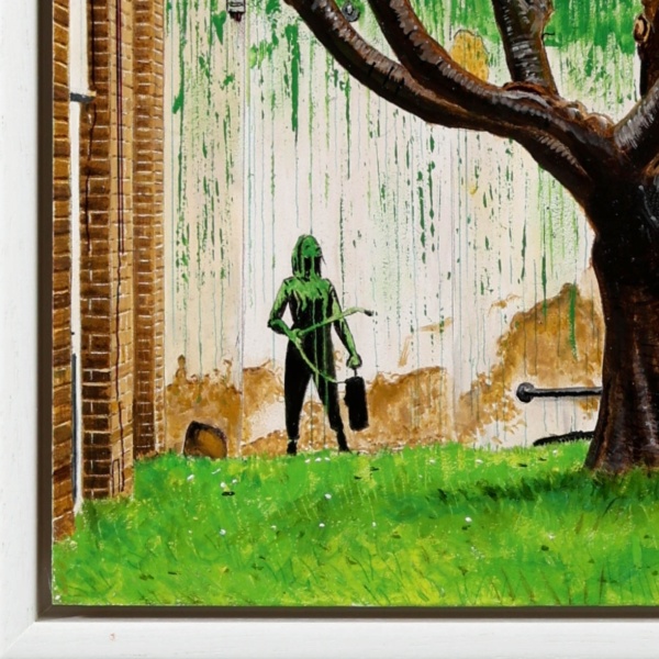 Banksy’s Tree by Chris Ross Williamson, original painting, detail