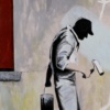 Mr Stick by Chris Ross Williamson, original painting, detail