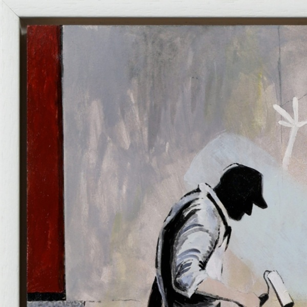 Mr Stick by Chris Ross Williamson, original painting, detail