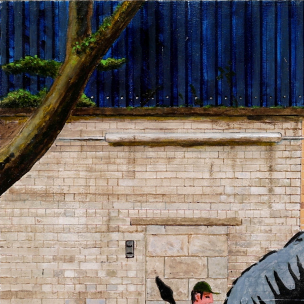 Rhino Neil by Chris Ross Williamson, original painting, detail