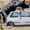 Rhino Neil by Chris Ross Williamson, original painting, detail