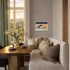 Rhino Neil by Chris Ross Williamson, original painting, in room
