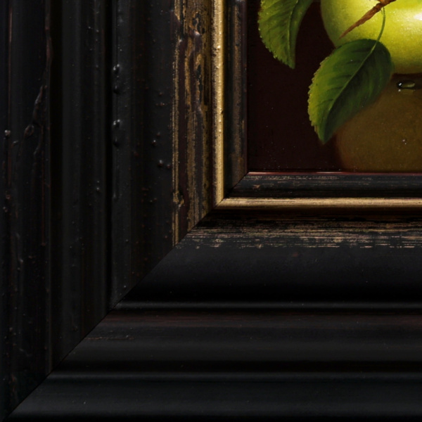 Two Fresh Apples by Ronald Berger, original painting, detail