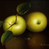 Two Fresh Apples by Ronald Berger, original painting