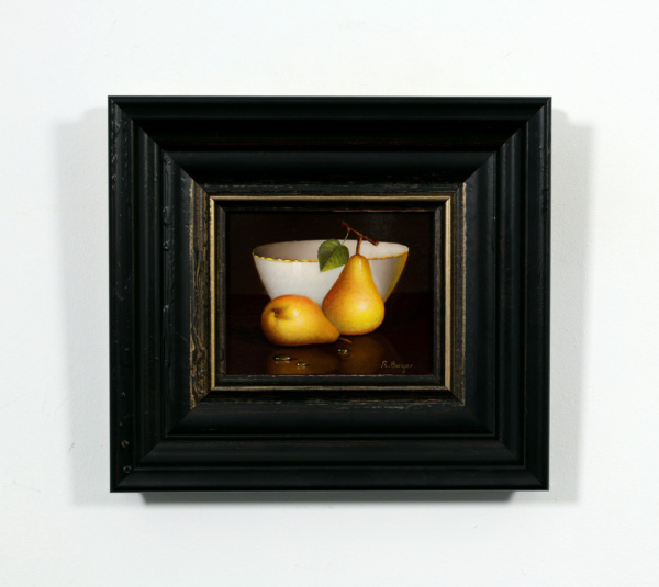 Two Pears and Porcelain Bowl by Ronald Berger, original painting