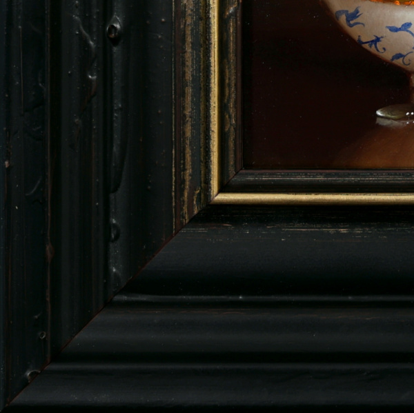 Lemons on Porcelain Bowl by Ronald Berger, original painting, detail