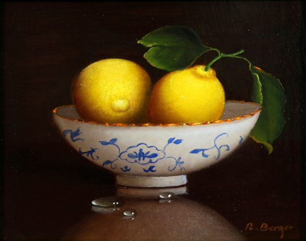 Lemons on Porcelain Bowl by Ronald Berger, original painting