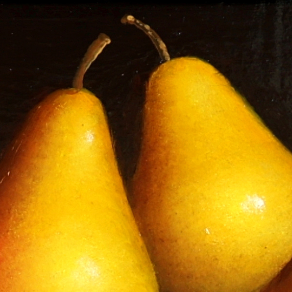 Three Pears II by Ronald Berger, original painting, detail