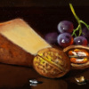 Dessert Wine III by Ronald Berger, original painting, detail