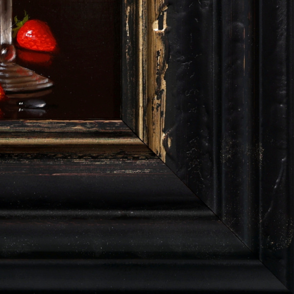 Strawberries and Champagne by Ronald Berger, original painting, detail
