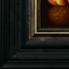 Raspberries on Porcelain Bowl and Peach by Ronald Berger, original painting, detail