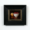 Raspberries on Porcelain Bowl and Peach by Ronald Berger, original painting