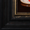 Cherries on Porcelain Plate by Ronald Berger, original painting, detail