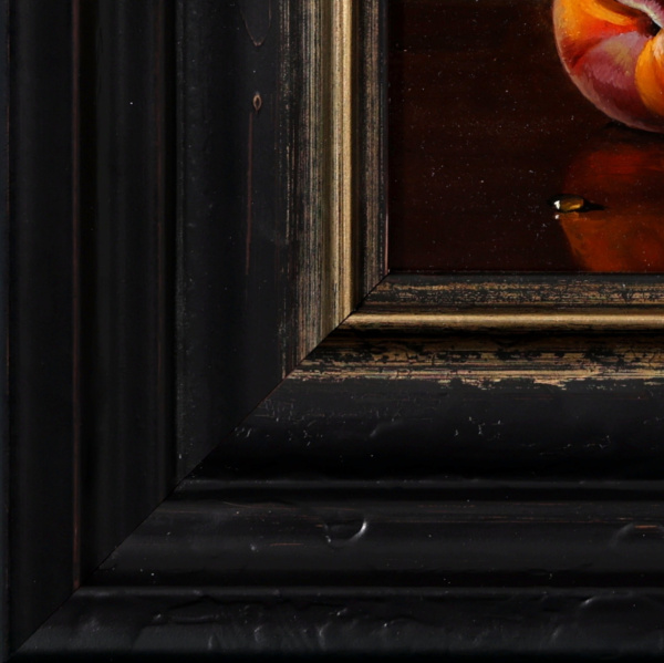 Two Nectarines by Ronald Berger, original painting, detail