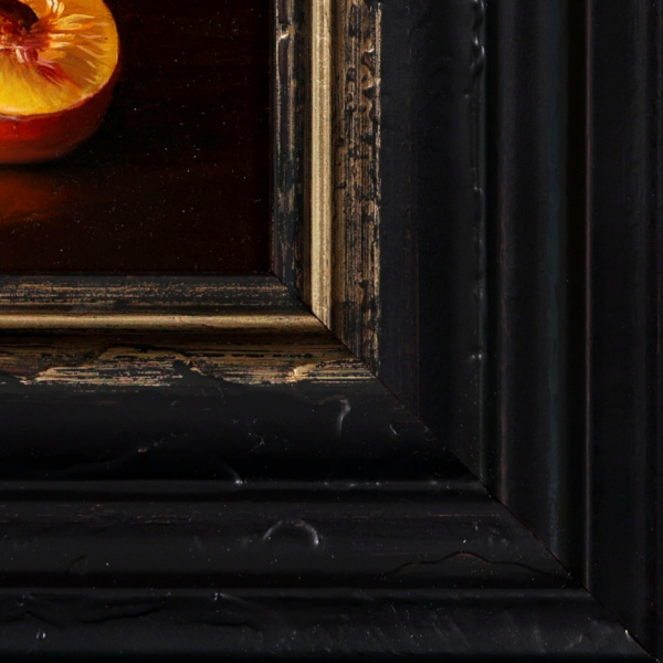 Two Nectarines by Ronald Berger, original painting, detail