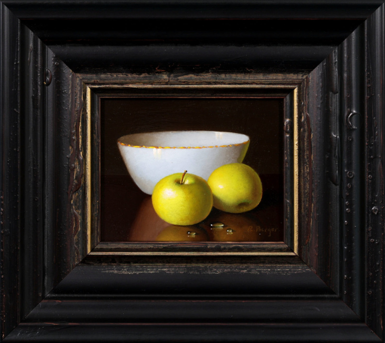 Two Apples and Porcelain Bowl