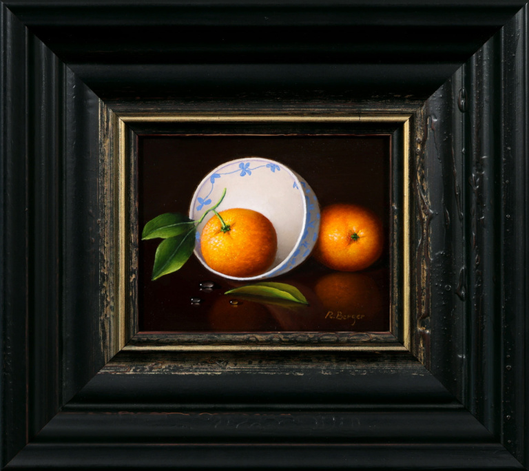 Tangerines on Porcelain Bowl