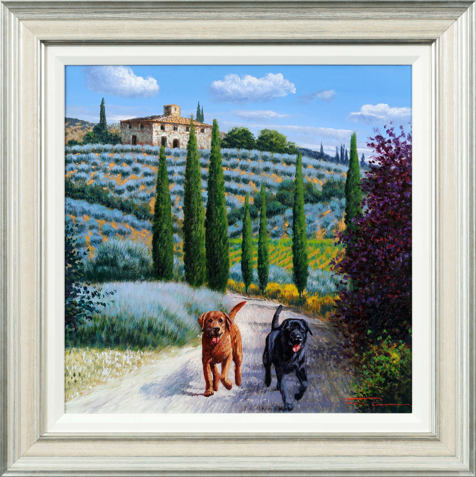 Tuscan Walk with Labradors Commission