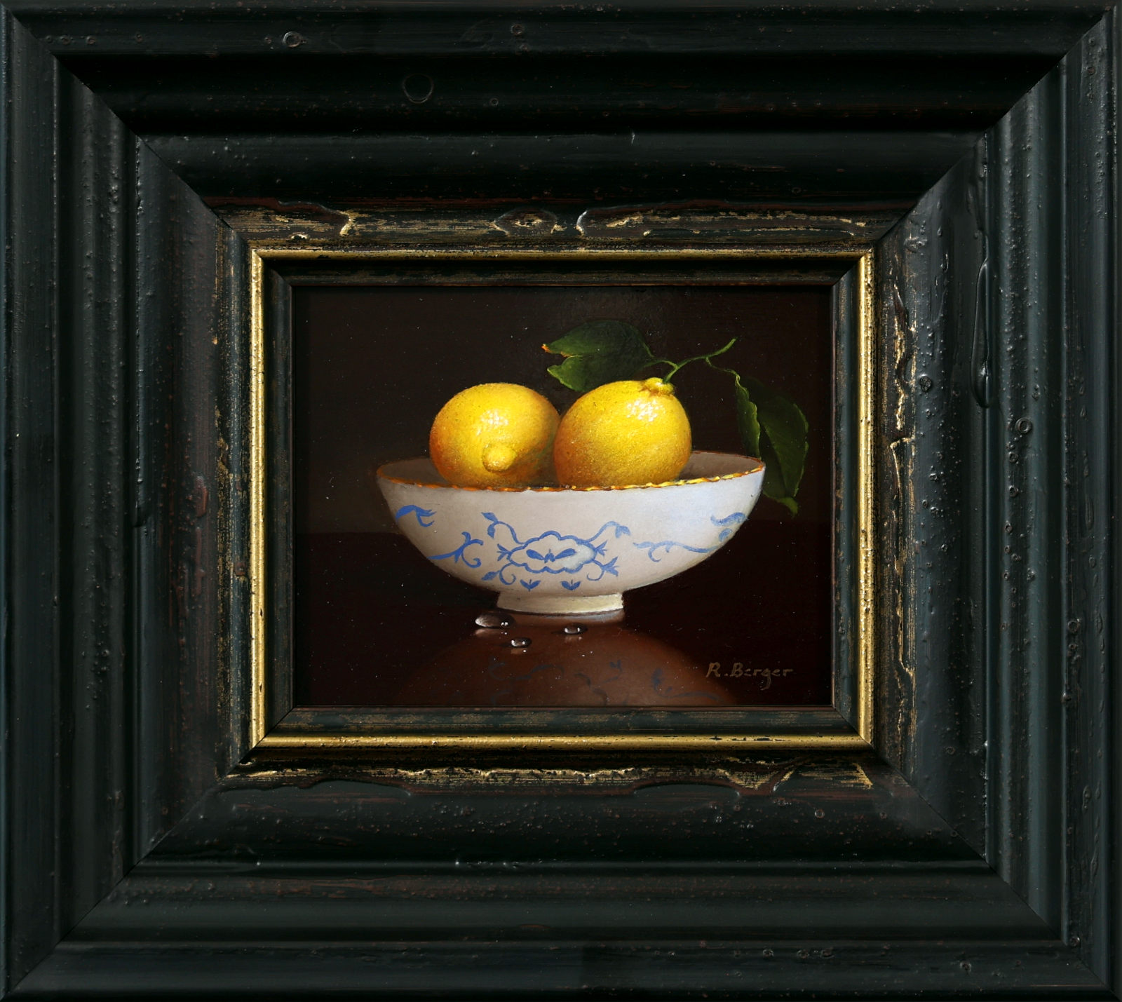 Lemons on Porcelain Bowl Commission