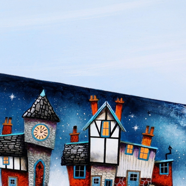 The Clock Tower (Original) by Gary Walton, original painting, detail