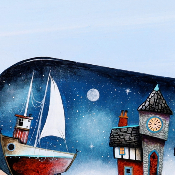 The Clock Tower (Original) by Gary Walton, original painting, detail