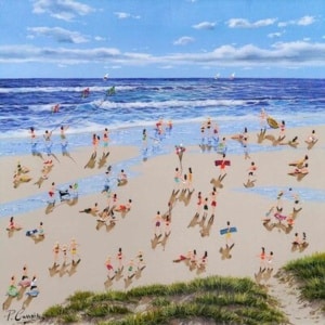 Waves of Laughter by Paola Cassais, mixed media on canvas, thumbnail image