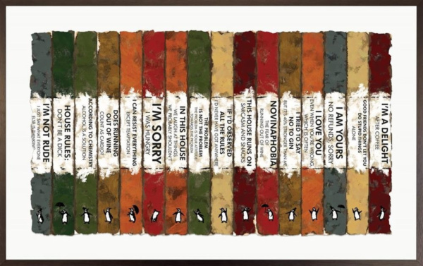 Hue Folk — Life's A Bookcase - Antique Paper Deluxe (framed)