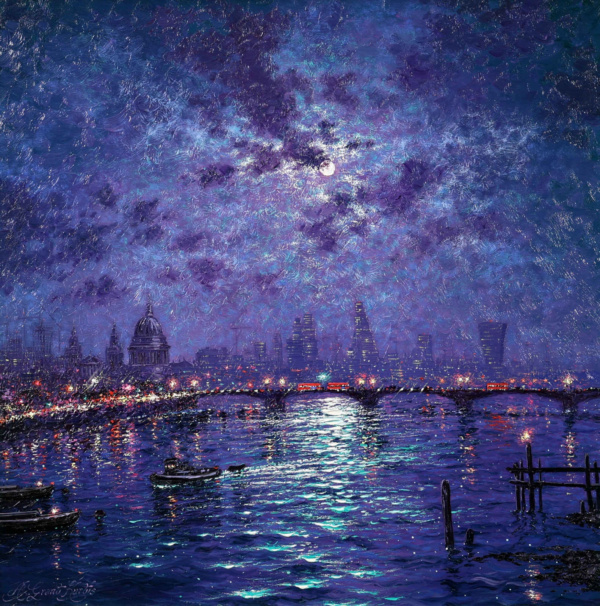Andrew Grant Kurtis — Moonlight Sparkle Across The River Thames (view 9)