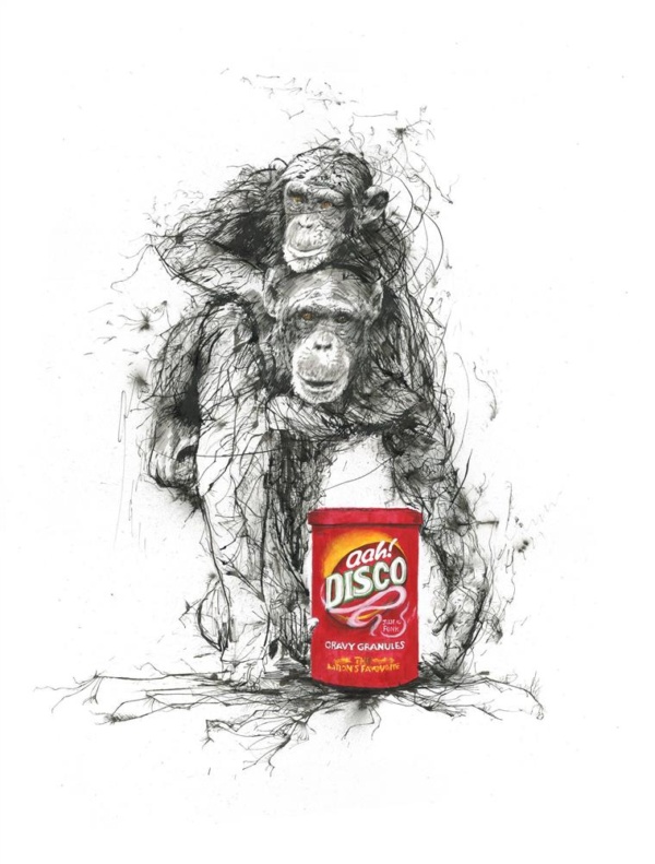 Scott Tetlow — Chimps And Gravy - Miniature (mounted)