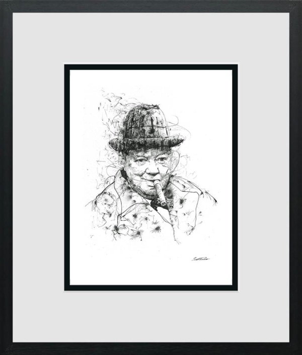 Scott Tetlow — Churchill - Miniature (framed)