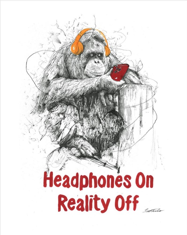Scott Tetlow — Headphones On, Reality Off - Miniature (mounted)